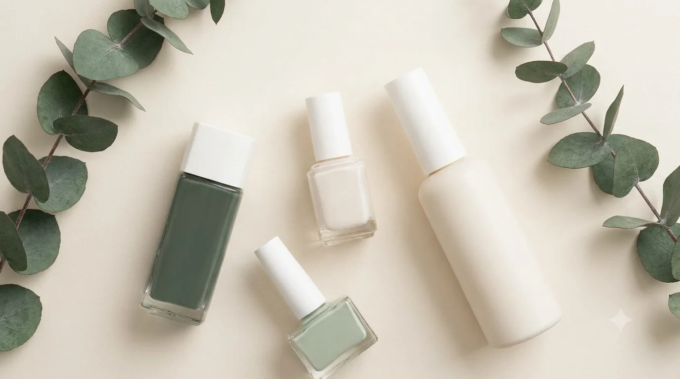 Nail products styled for editorial content