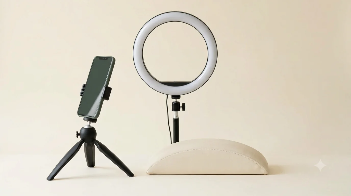 A simple tabletop setup for photographing nail work