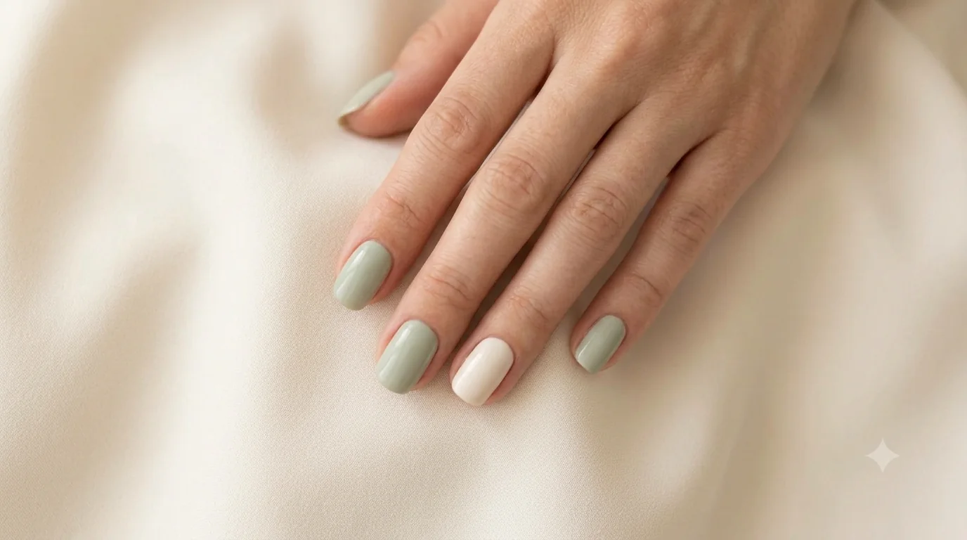 A magazine-quality overhead photo of a fresh manicure