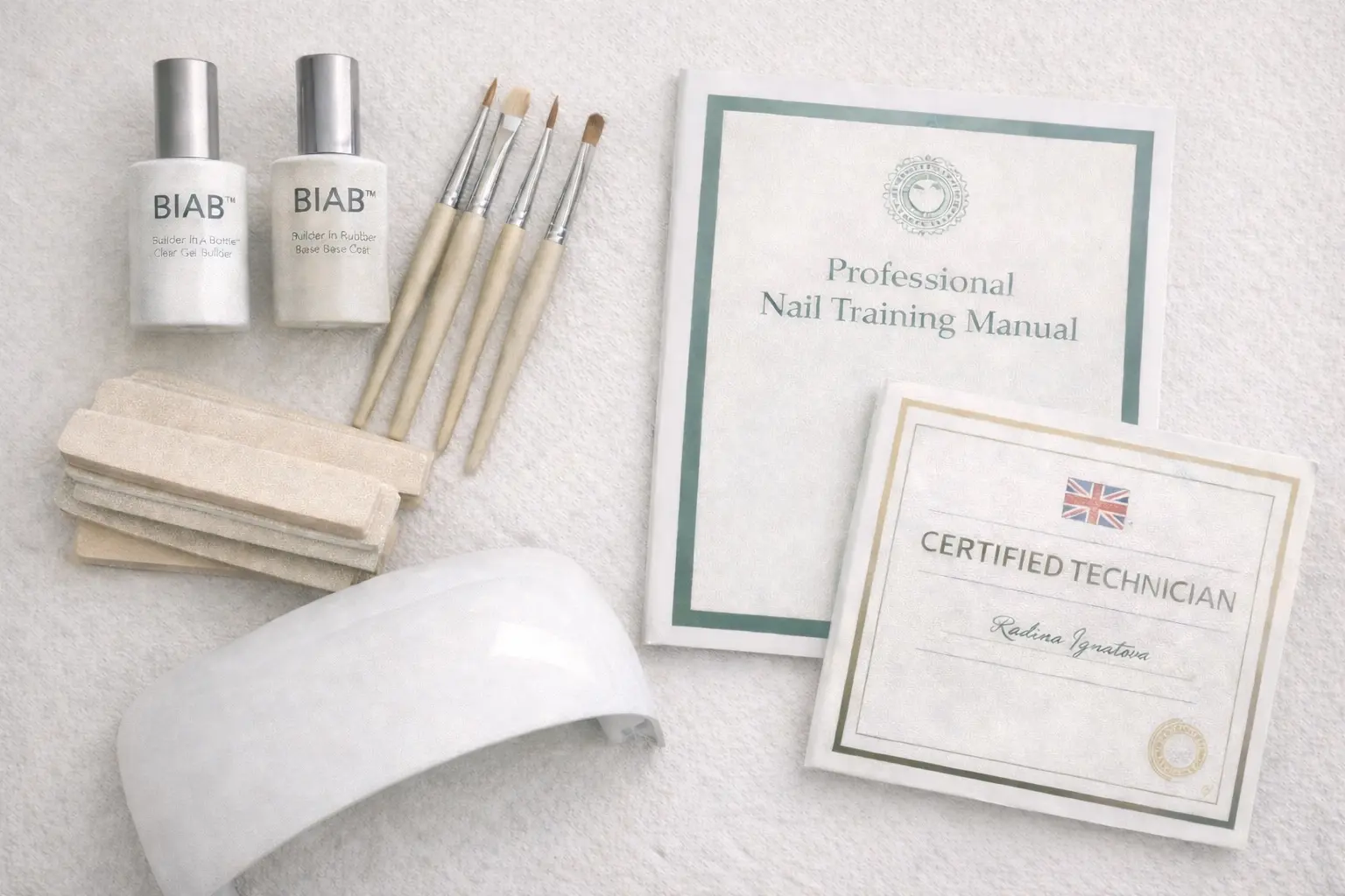 Educational analysis of BIAB nail training methodologies showing application techniques, retention principles, and troubleshooting approaches